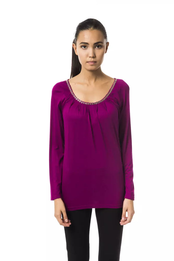 Purple Viscose Women Top BYBLOS