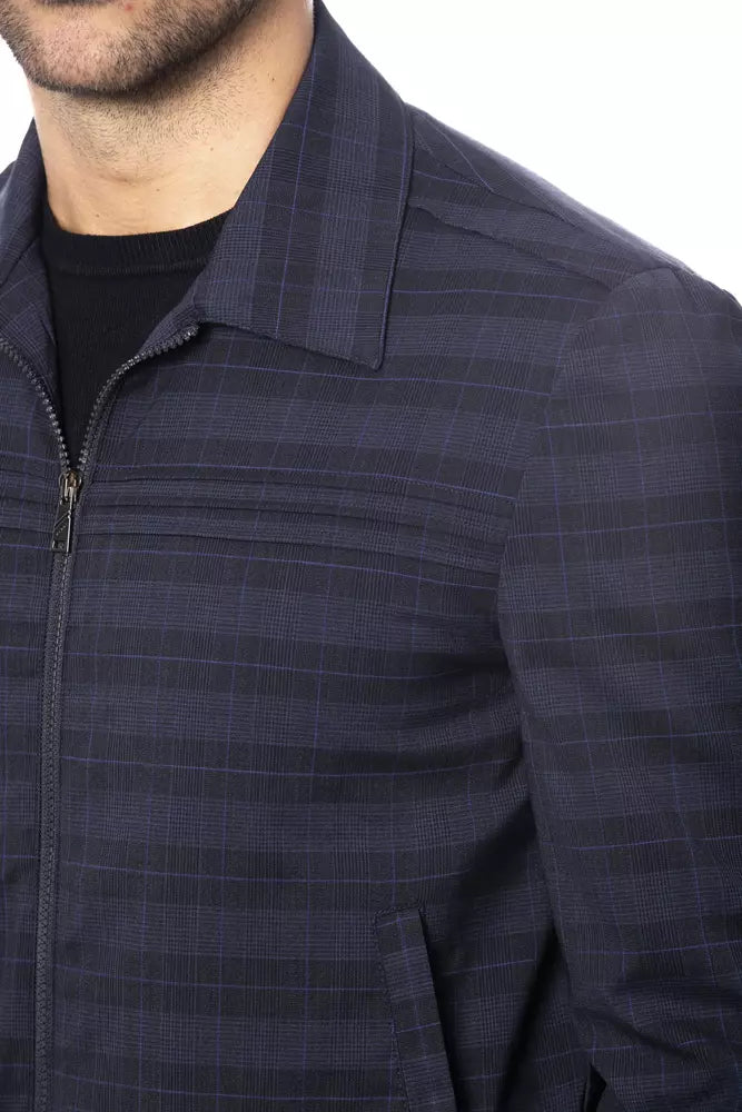 Blue Wool Men Jacket Verri