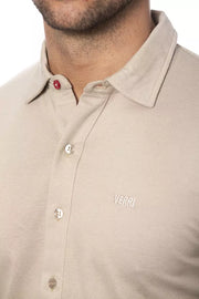 Beige Cotton Men Shirt Verri