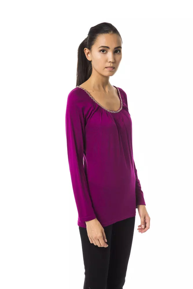 Purple Viscose Women Top BYBLOS