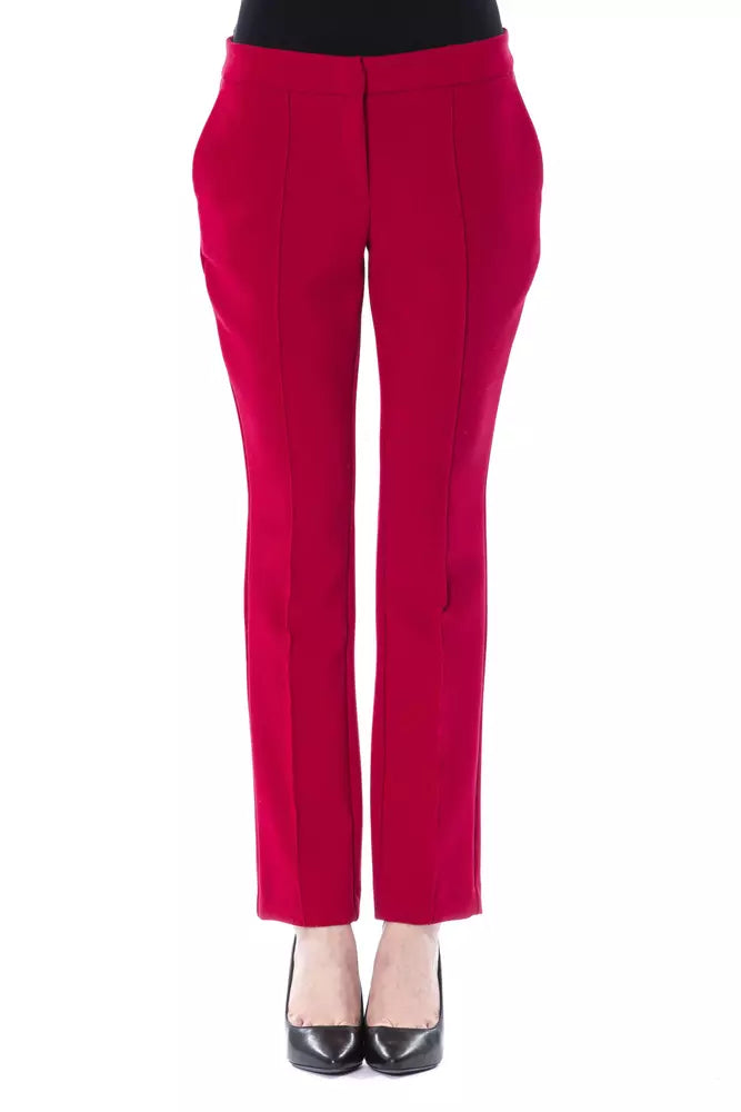 "Fuchsia Polyester Women Pant" BYBLOS