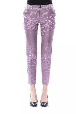 Purple Cotton Women Pant BYBLOS