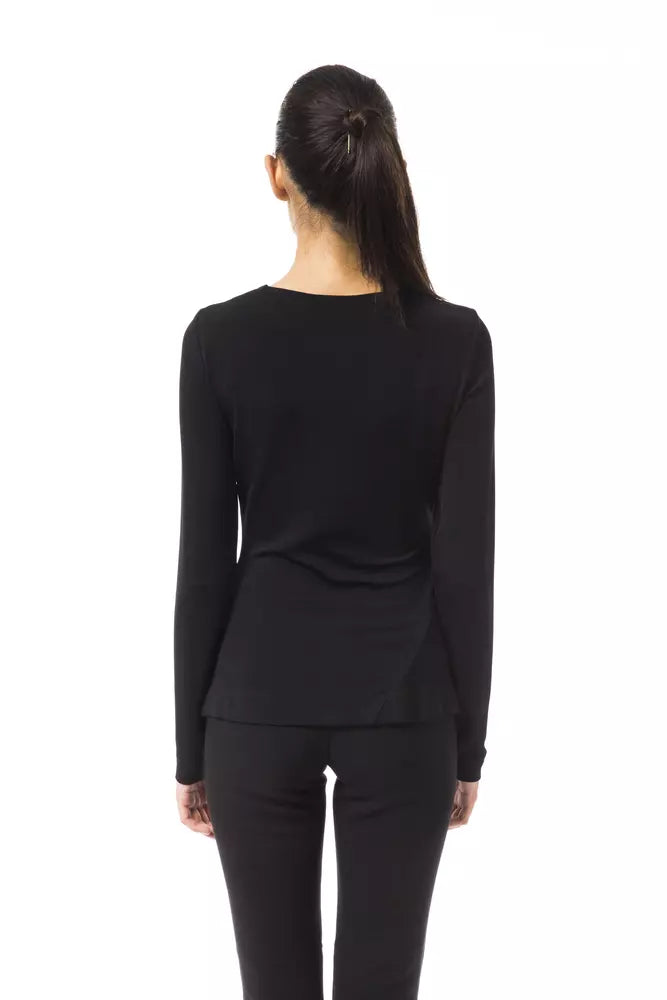 Black Viscose Women Top BYBLOS