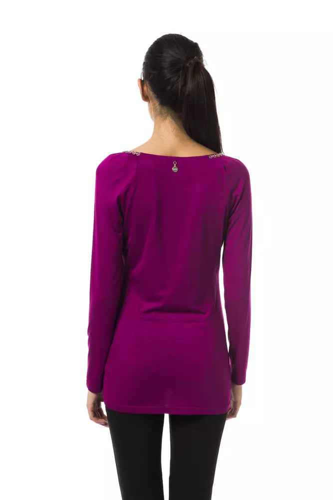 Purple Viscose Women Top BYBLOS