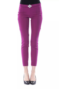 Purple Polyester Women Pants BYBLOS