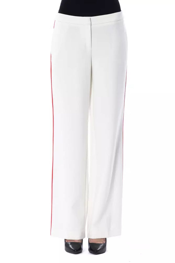 White Polyester Women Pant BYBLOS