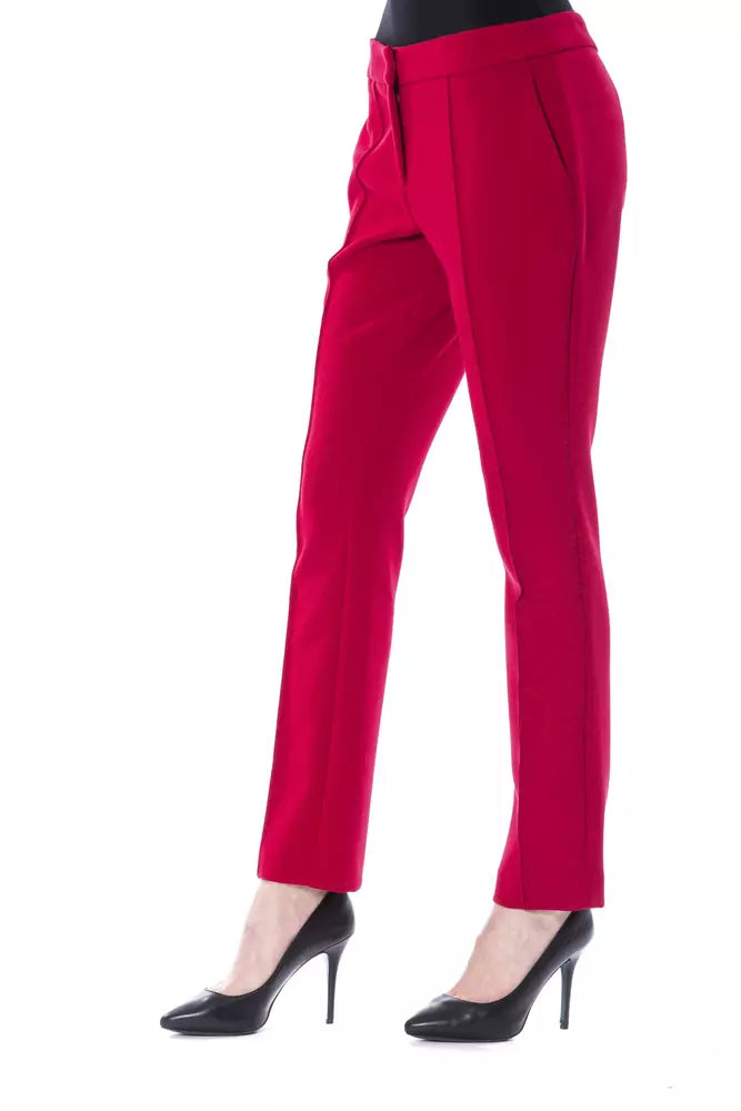 "Fuchsia Polyester Women Pant" BYBLOS