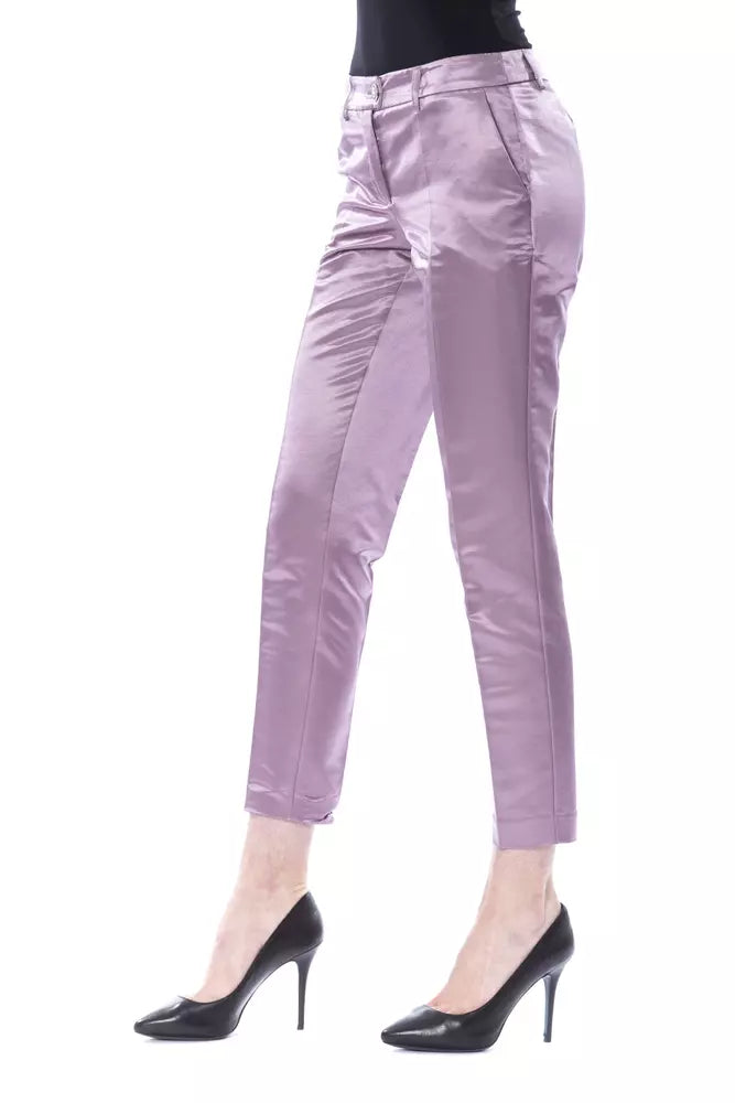 Purple Cotton Women Pant BYBLOS