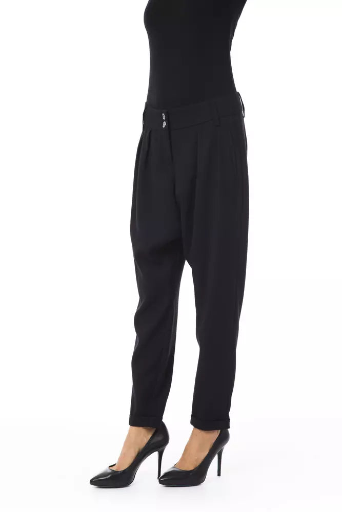 Black Polyester Women Pants BYBLOS