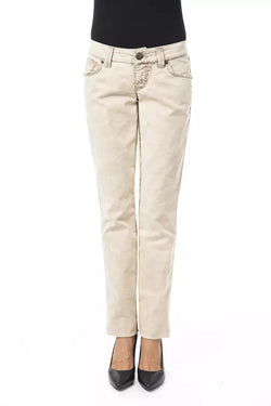 Beige Cotton Women Jeans BYBLOS