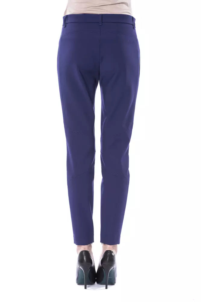 Blue Polyester Women Pants BYBLOS