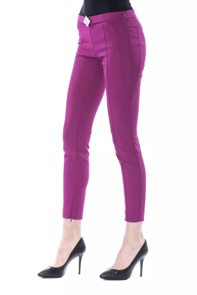 Purple Polyester Women Pants BYBLOS