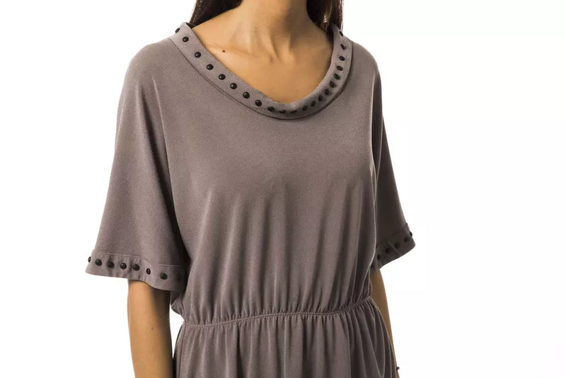 Gray Polyester Women T-Shirt BYBLOS