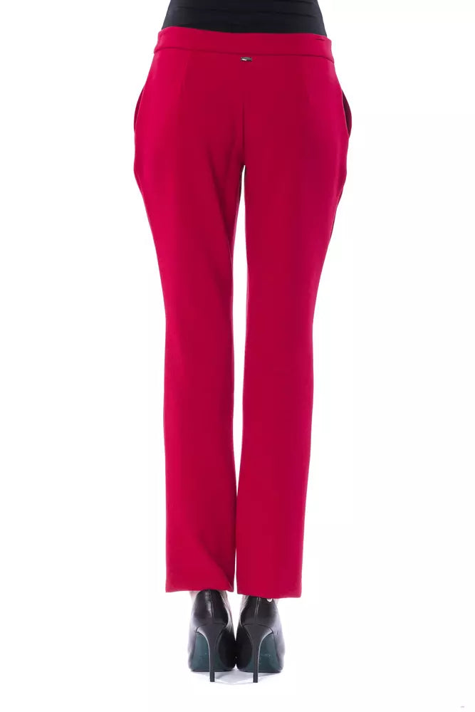 "Fuchsia Polyester Women Pant" BYBLOS