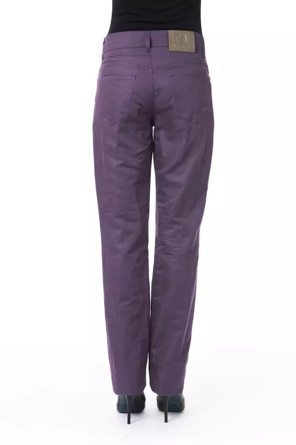 Purple Cotton Women Pants BYBLOS