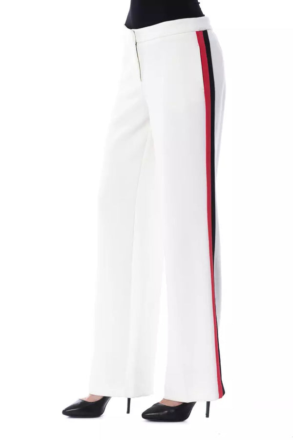 White Polyester Women Pant BYBLOS