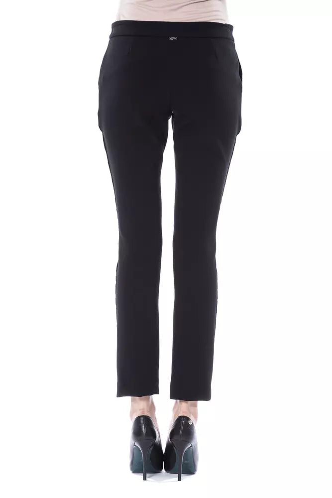 Black Acrylic Women Pants BYBLOS