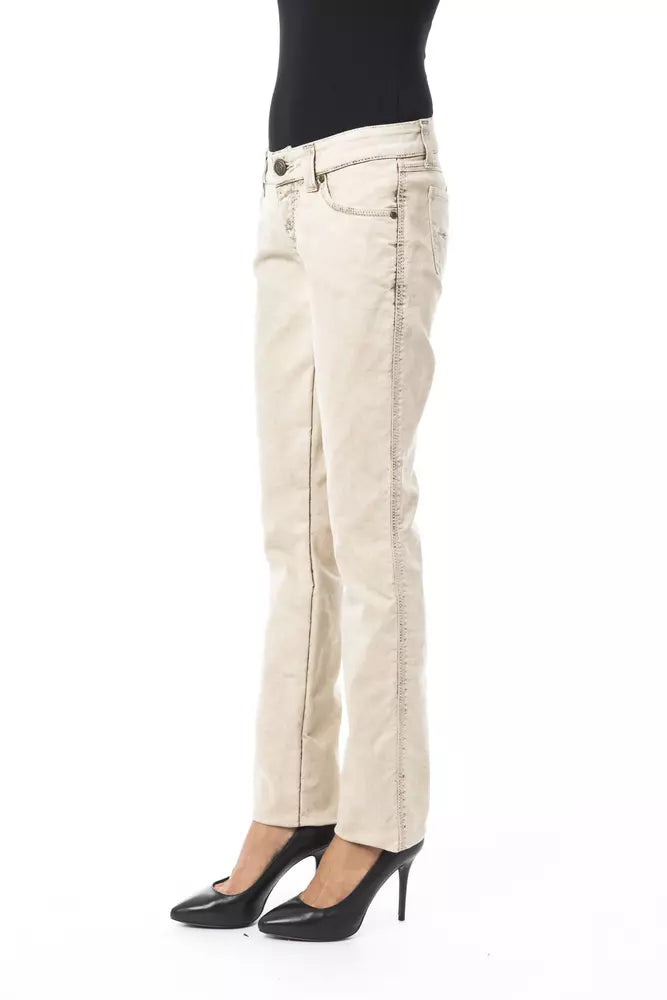 Beige Cotton Women Jeans BYBLOS