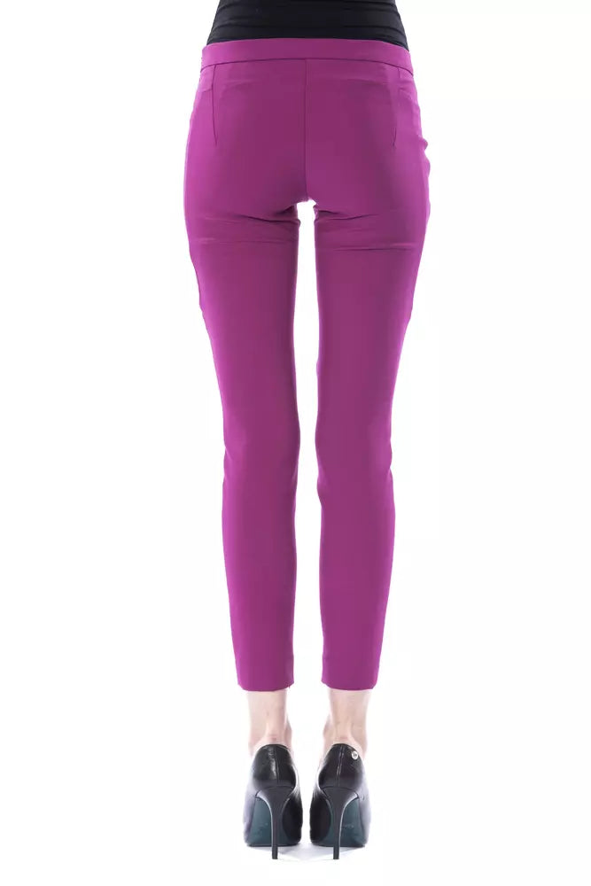 Purple Polyester Women Pants BYBLOS