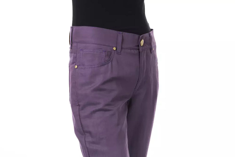 Purple Cotton Women Pants BYBLOS