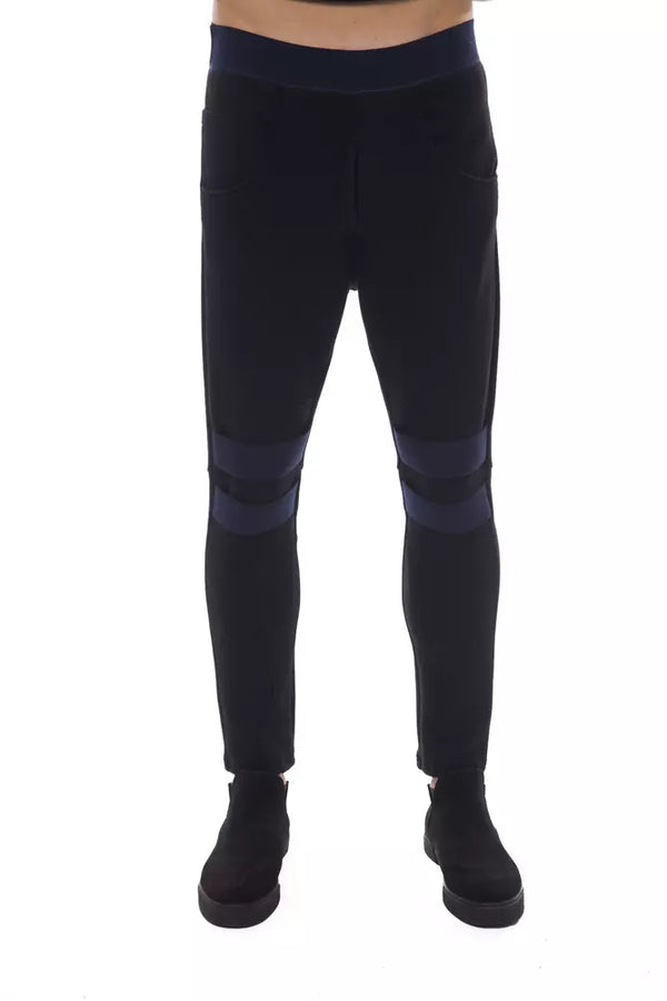 Black Polyamide Men Pants Nicolo Tonetto