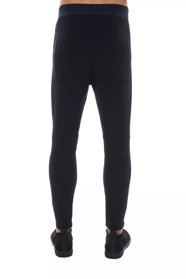 Black Polyamide Men Pants Nicolo Tonetto