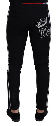 Elegant Black Slim Fit Denim Pants Dolce & Gabbana