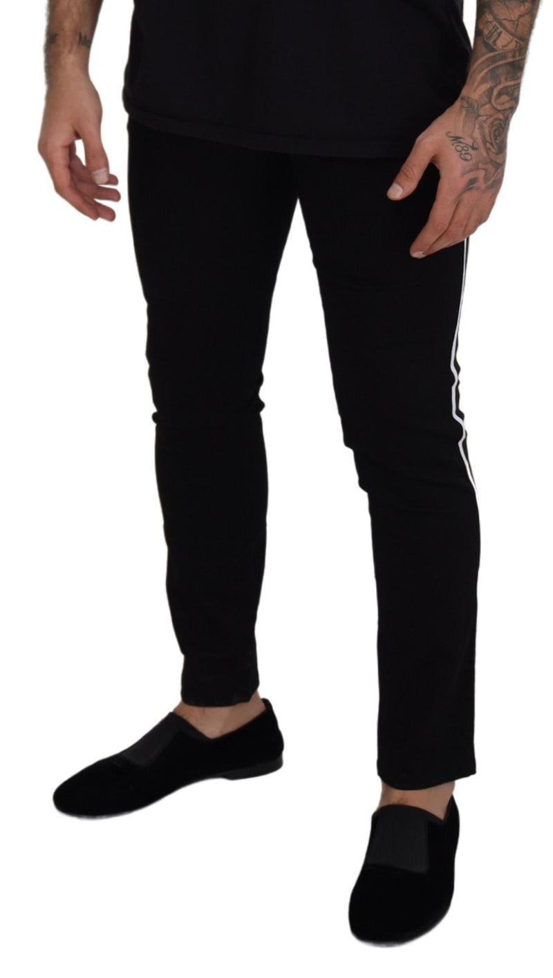 Elegant Black Slim Fit Denim Pants Dolce & Gabbana