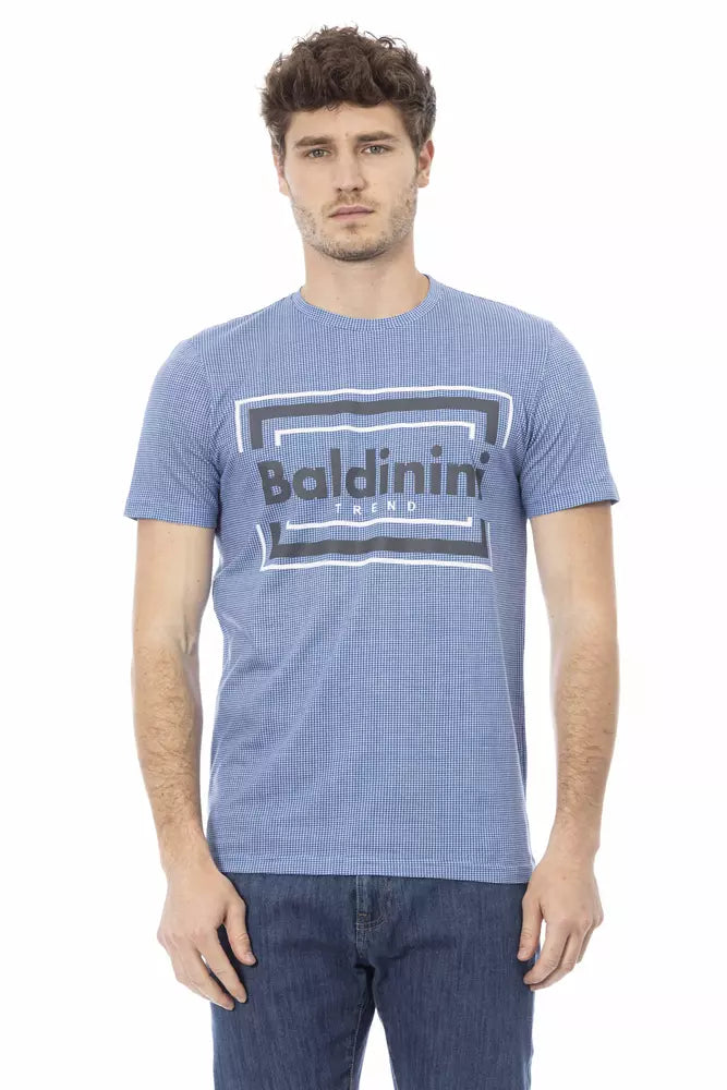 Light Blue Cotton Men T-Shirt Baldinini Trend