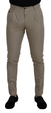 Stunning Beige Italian Cotton Trousers Dolce & Gabbana