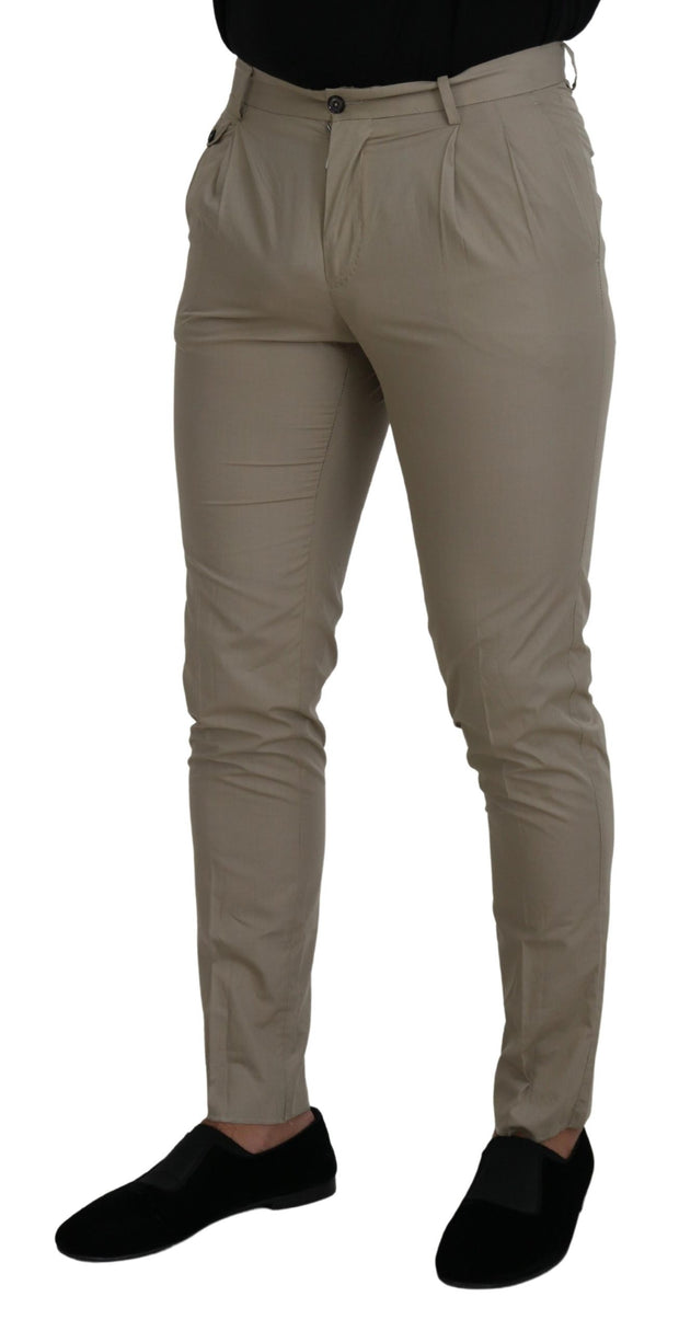 Stunning Beige Italian Cotton Trousers Dolce & Gabbana