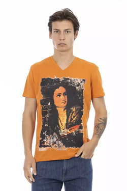 Orange Cotton Men T-Shirt Trussardi Action