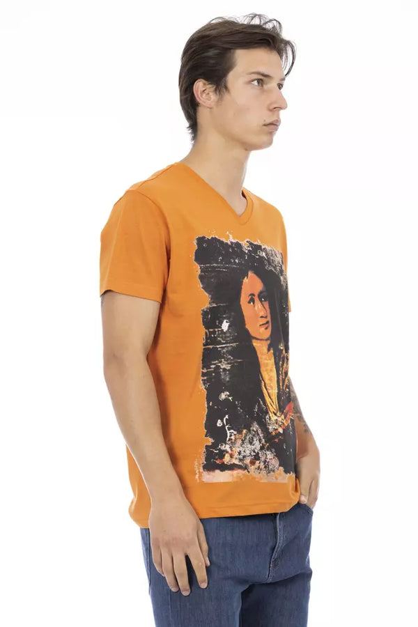 Orange Cotton Men T-Shirt Trussardi Action