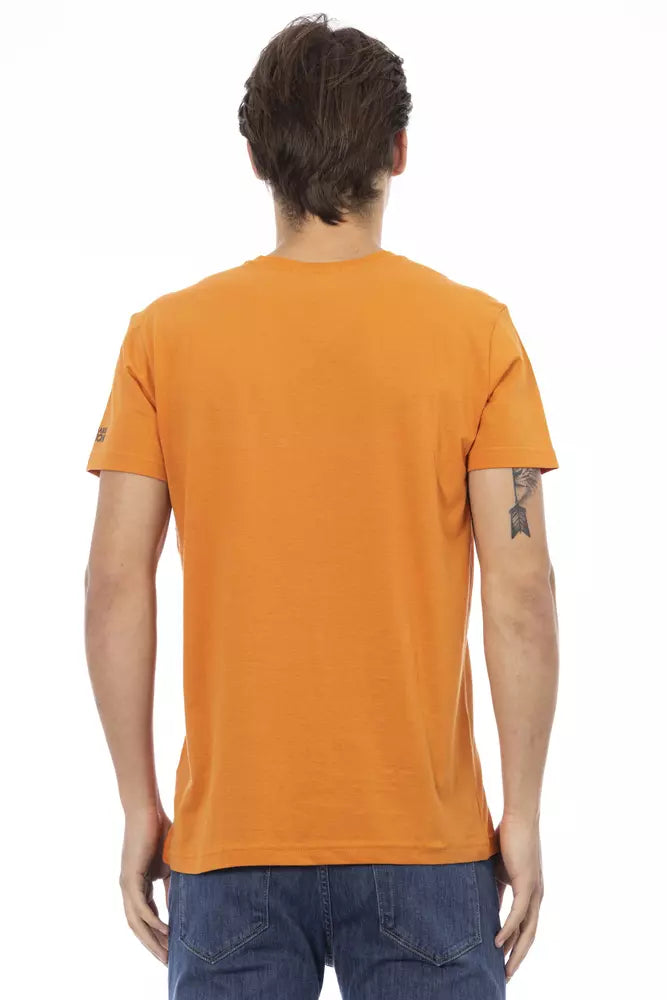 Orange Cotton Men T-Shirt Trussardi Action