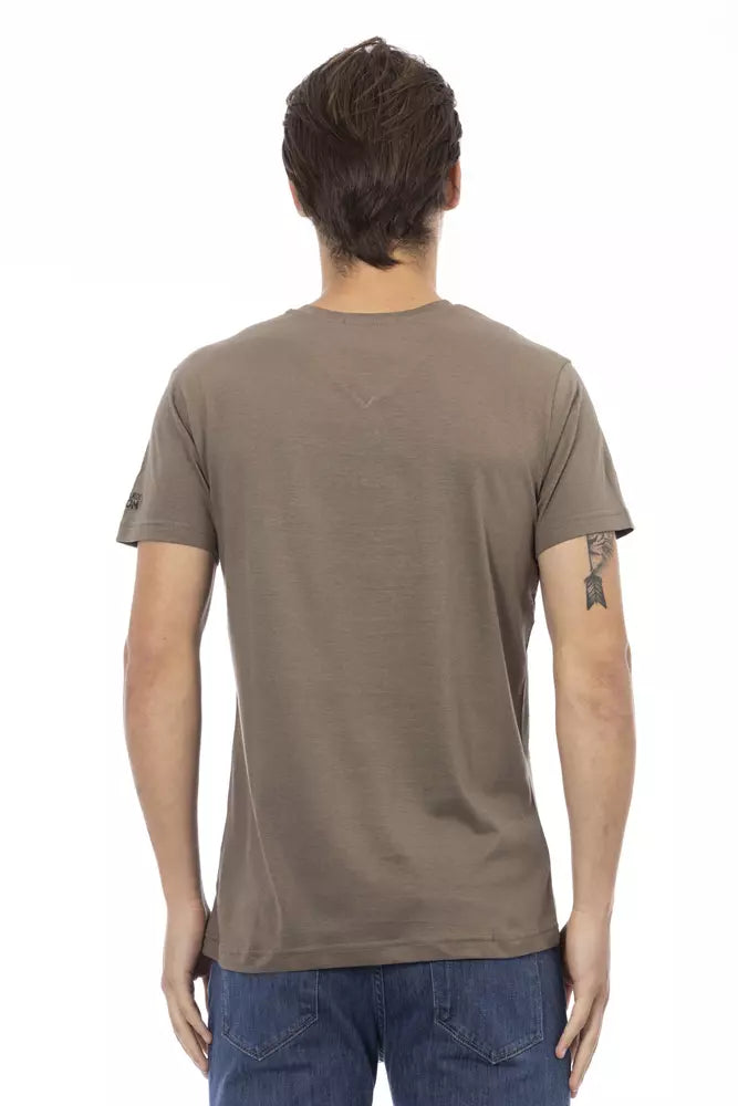 Brown Cotton Men T-Shirt Trussardi Action