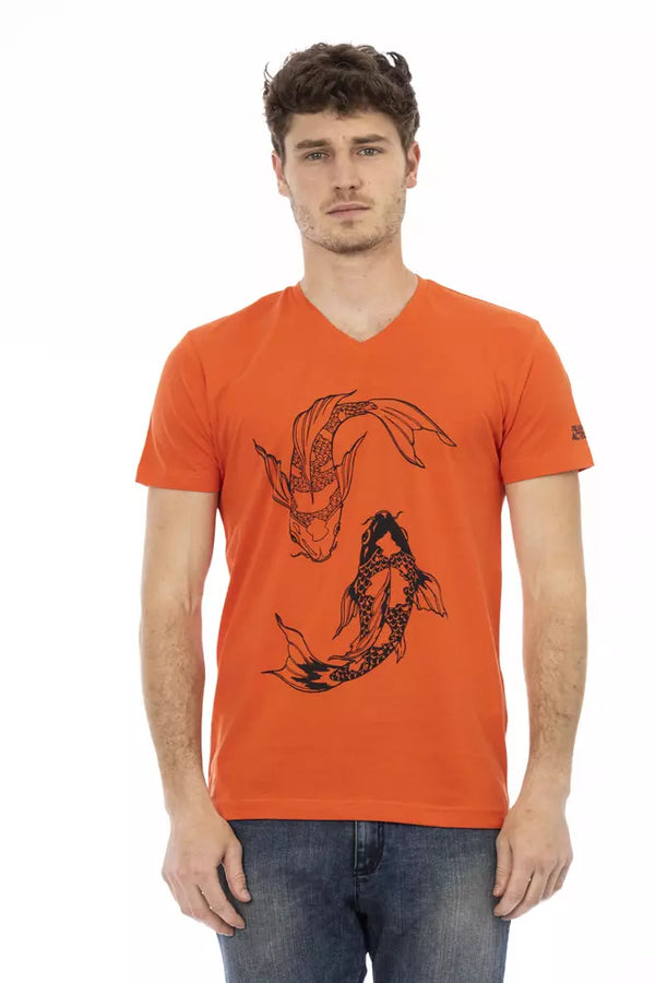 Red Cotton Men TShirt Trussardi Action