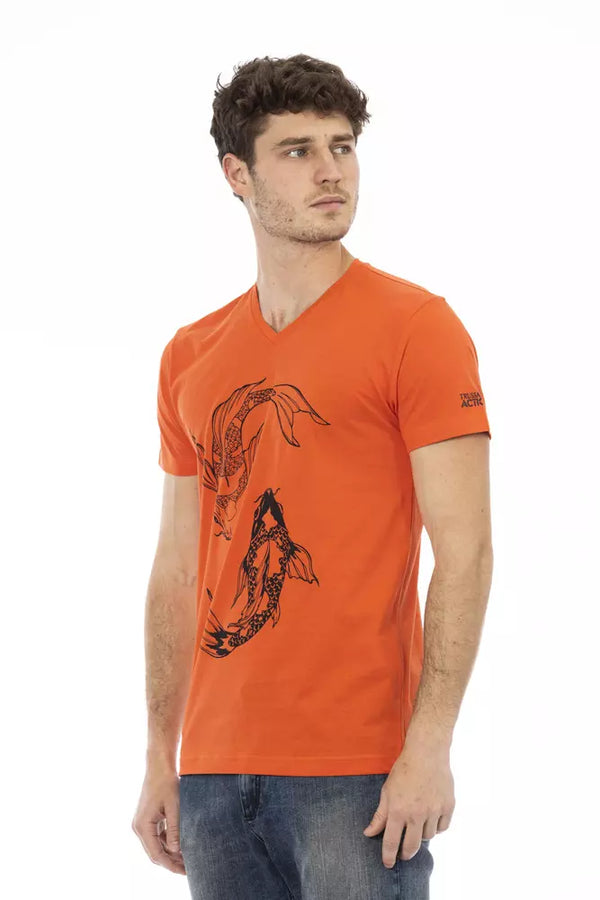 Red Cotton Men TShirt Trussardi Action