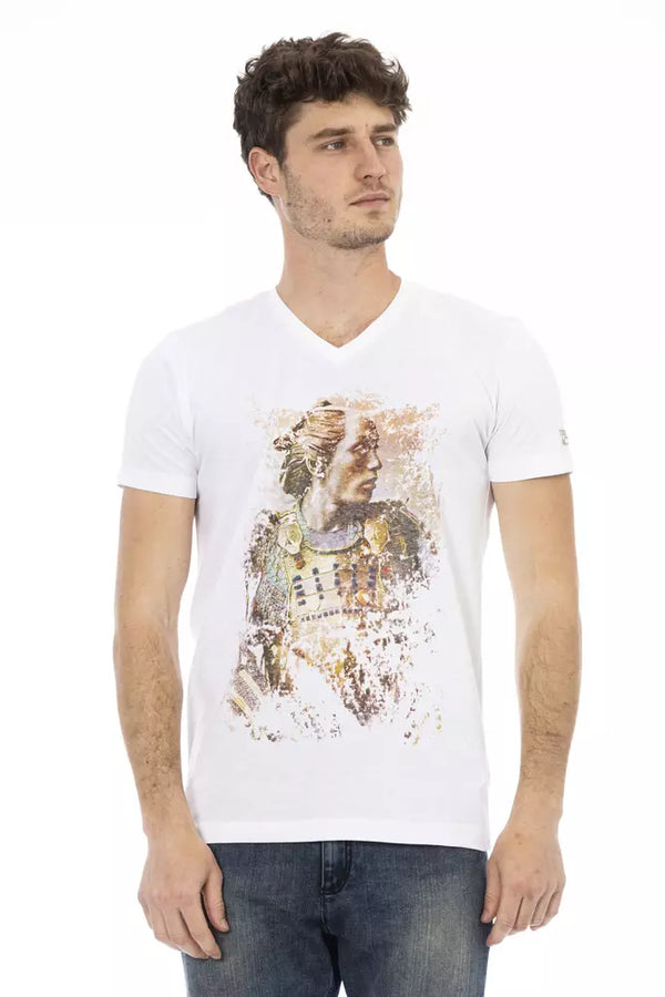 White Cotton Men T-Shirt Trussardi Action