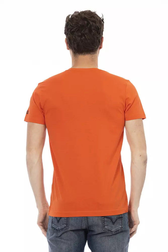 Red Cotton Men TShirt Trussardi Action