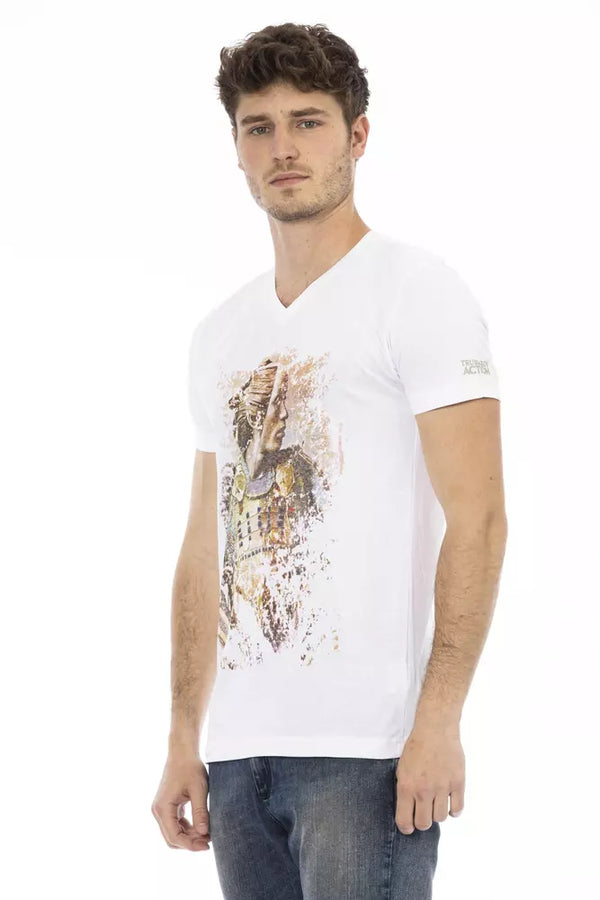 White Cotton Men T-Shirt Trussardi Action