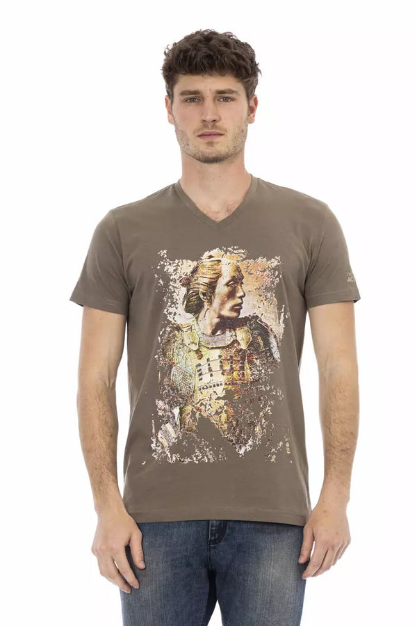 Brown Cotton Men T-Shirt Trussardi Action