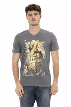 Gray Cotton Men's T-Shirt Trussardi Action