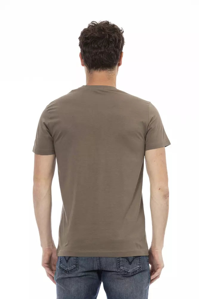 Brown Cotton Men T-Shirt Trussardi Action