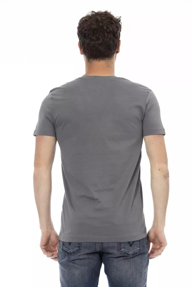 Gray Cotton Men's T-Shirt Trussardi Action