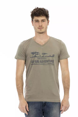 Brown Cotton Men T-Shirt Trussardi Action