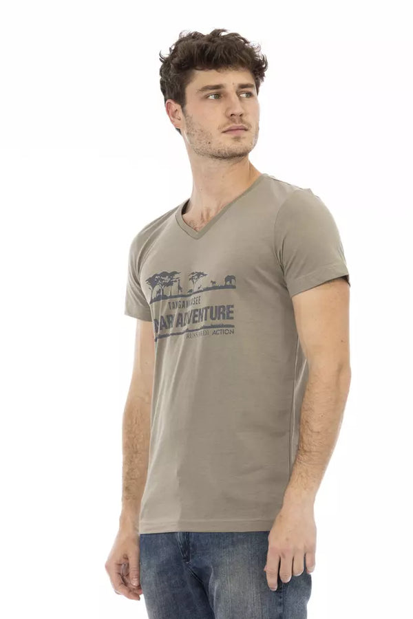 Brown Cotton Men T-Shirt Trussardi Action