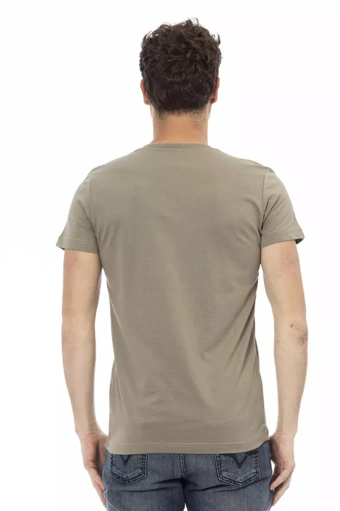 Brown Cotton Men T-Shirt Trussardi Action