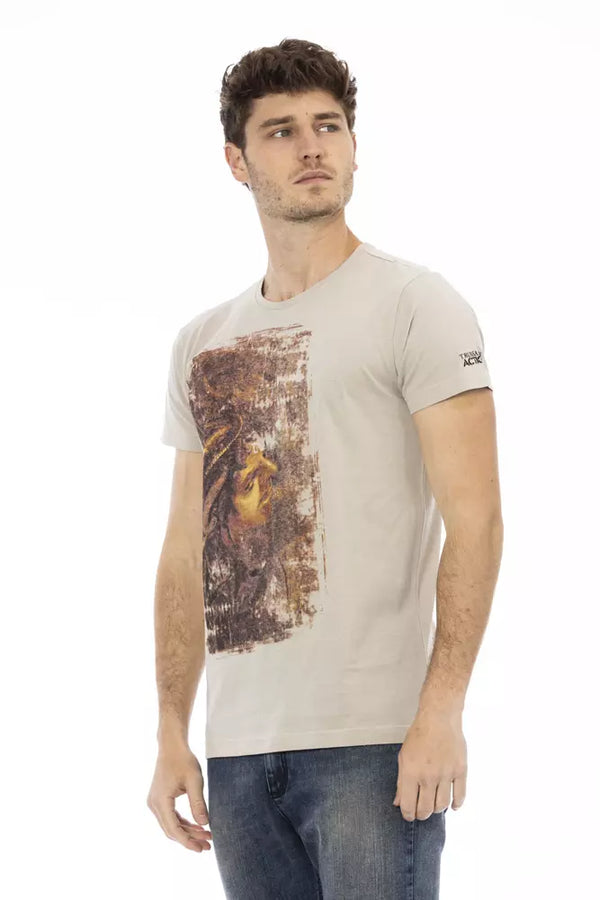 Beige Cotton Men T-Shirt Trussardi Action