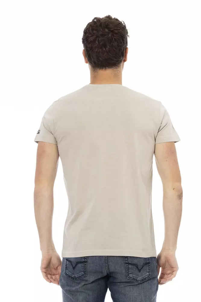 Beige Cotton Men T-Shirt Trussardi Action