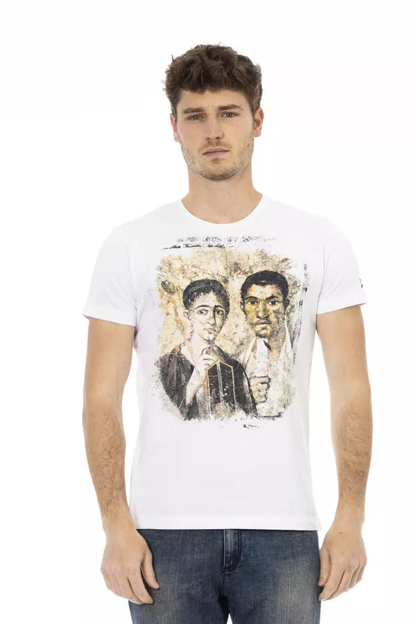 White Cotton Men TShirt Trussardi Action